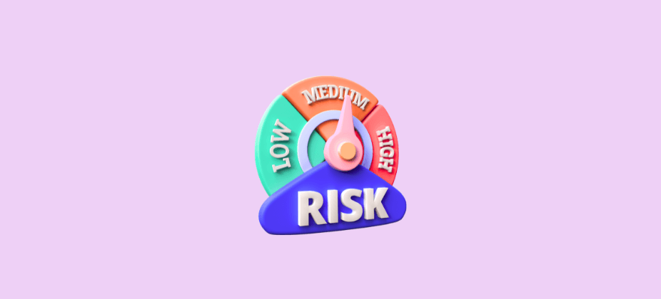 3D risk gauge displaying low, medium, and high risk levels, with the pointer aimed at high risk, representing risk assessment, risk prioritization, and risk-based testing in software quality assurance.