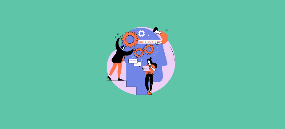 Illustration of self-healing test automation, showing AI analyzing and adapting to application changes to keep automated software tests running with less maintenance.
